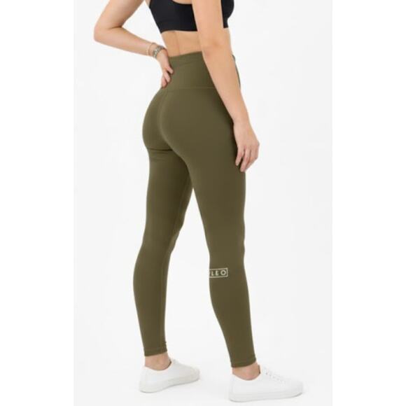 FLEO El Toro 7/8 Leggings High Rise Elastic Waist Tight Fit Green Womens Size S - Picture 2 of 8